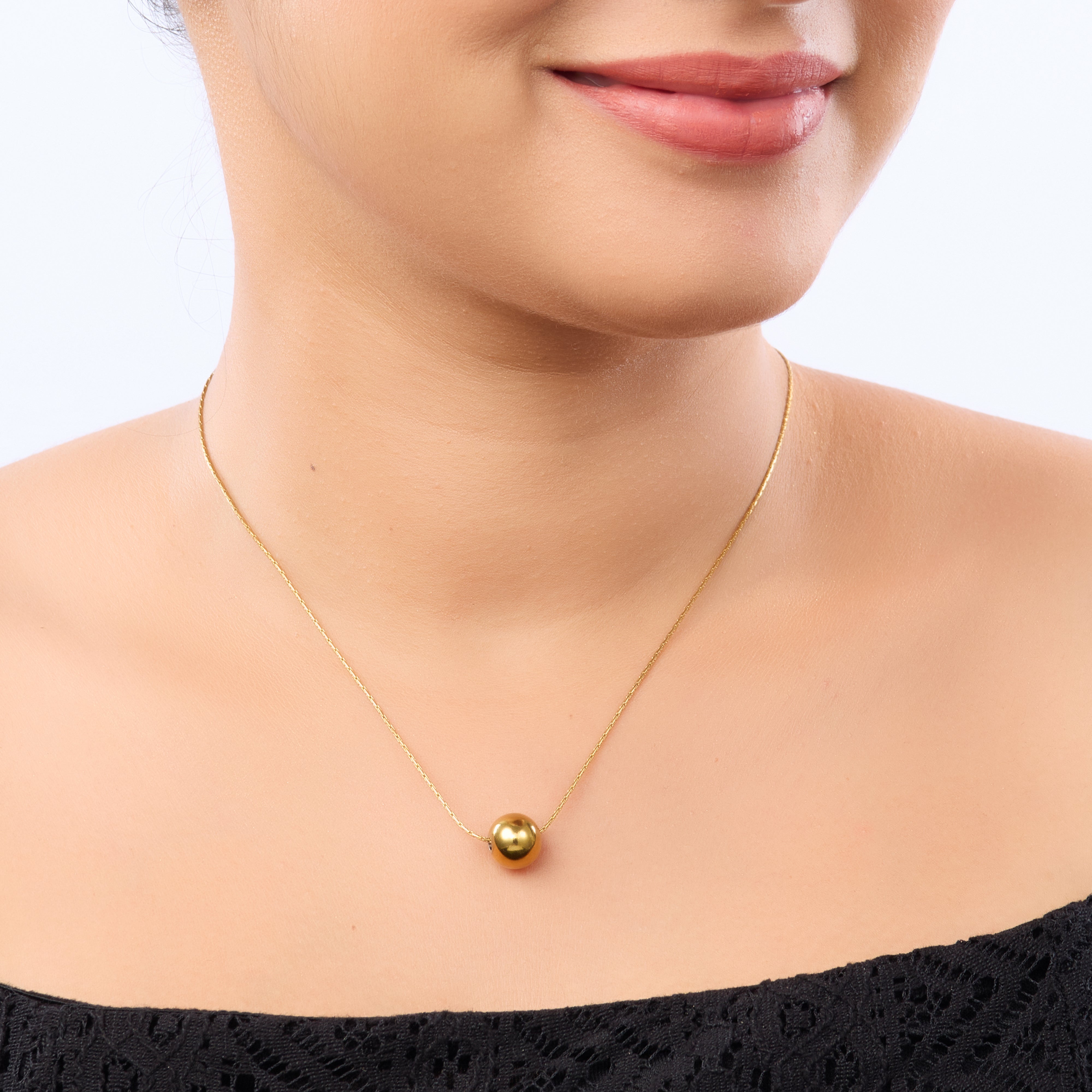 Stylish Gold Ball Necklace