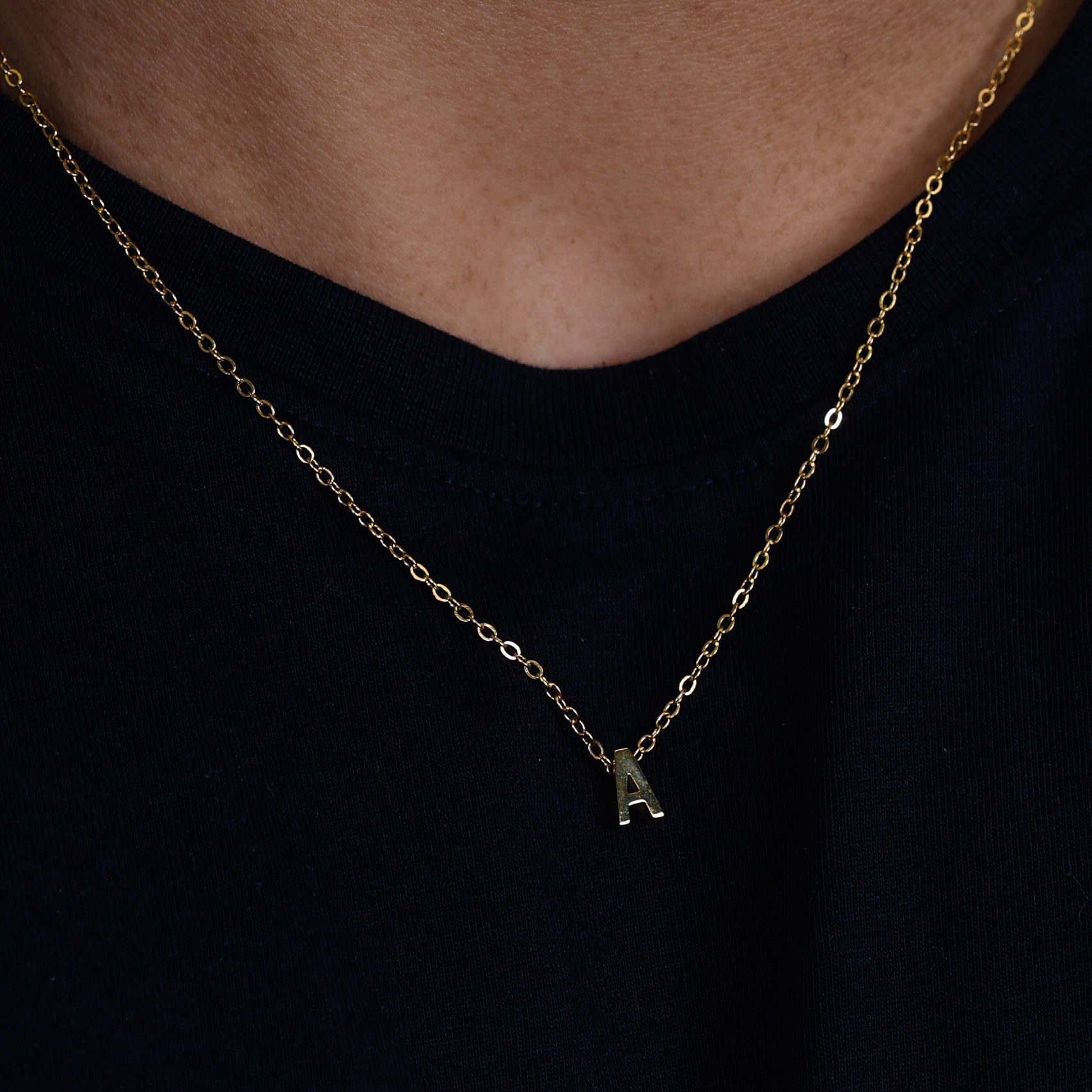 Gold Letter Pendant Necklace