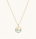 Golden Whale Glass Pendant Necklace