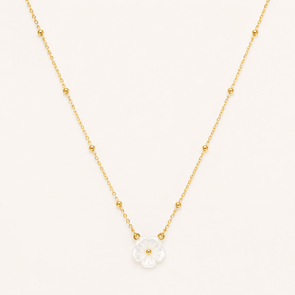 White Blossom Charm Necklace