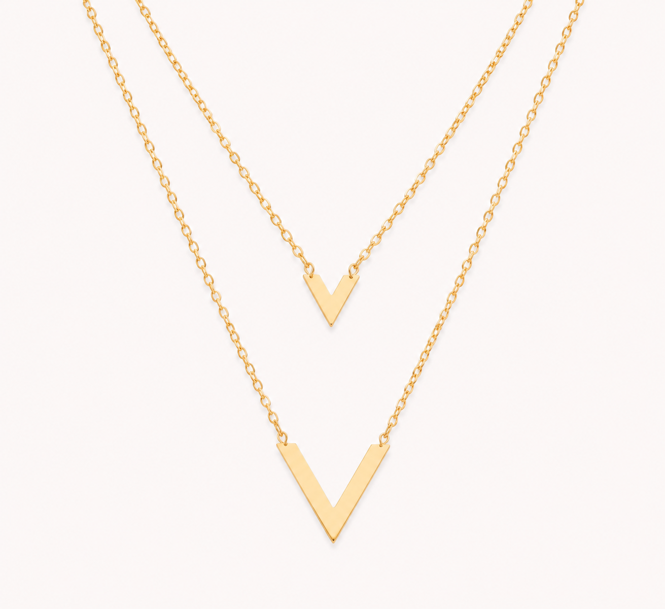 Golden Initial Charm Necklace