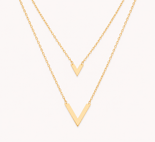 Golden Initial Charm Necklace