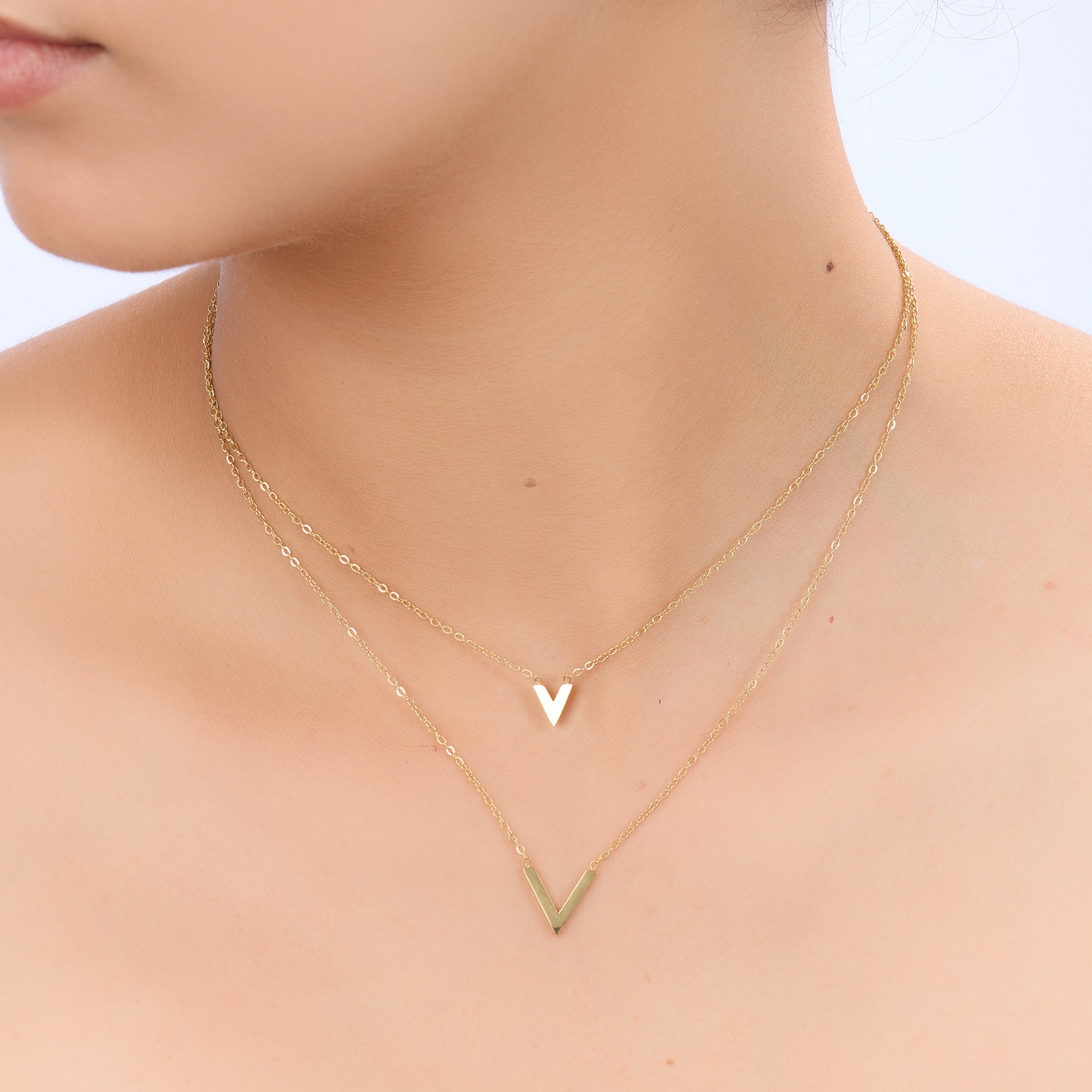 Golden Initial Charm Necklace