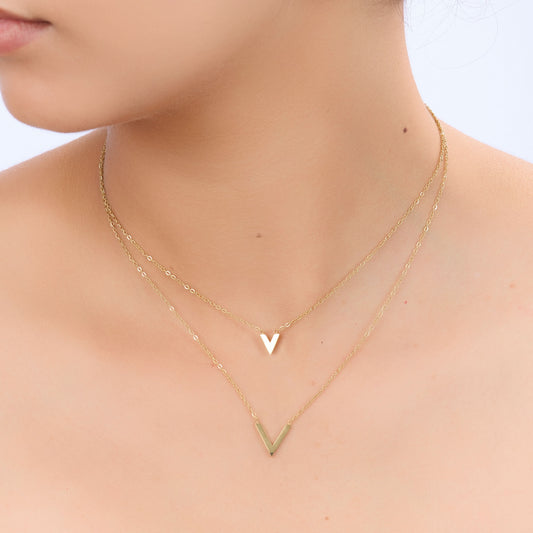 Golden Initial Charm Necklace