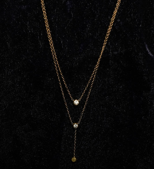 Golden Harmony Double Layer Necklace