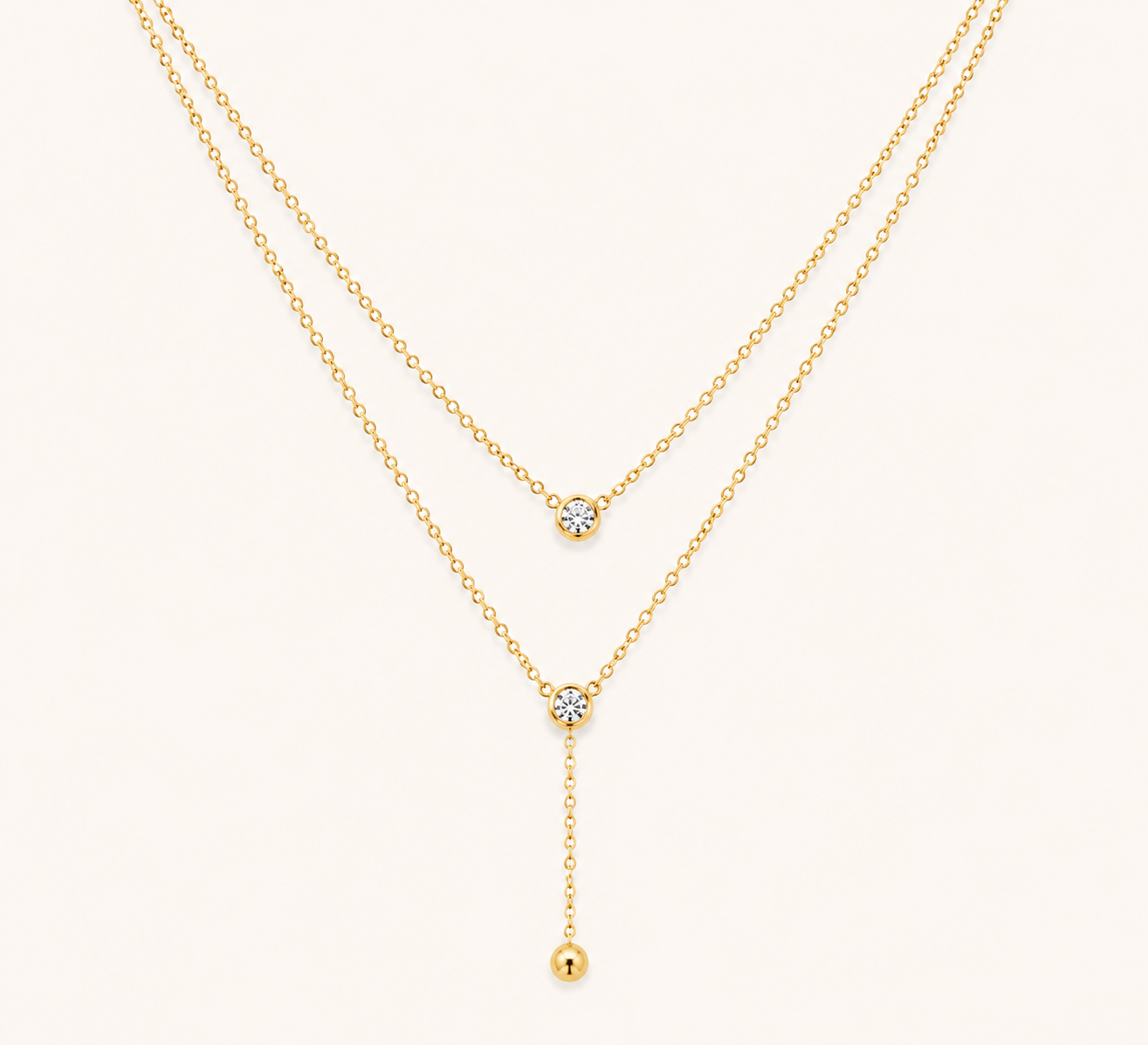 Golden Harmony Double Layer Necklace