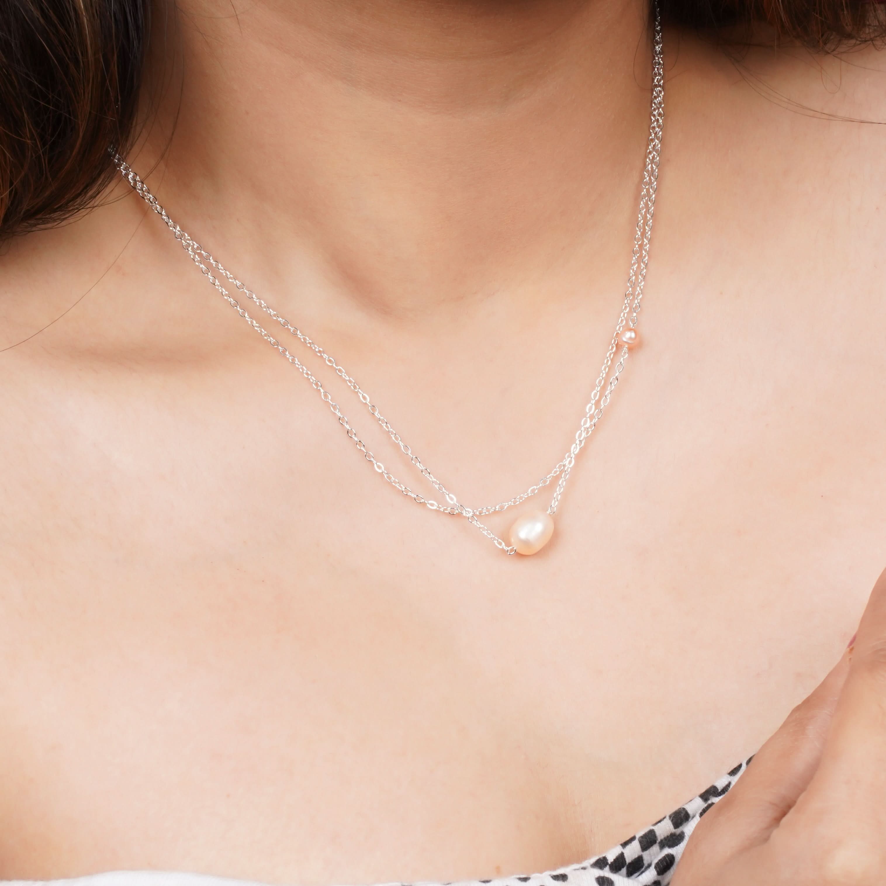 Double Pearl Grace Necklace