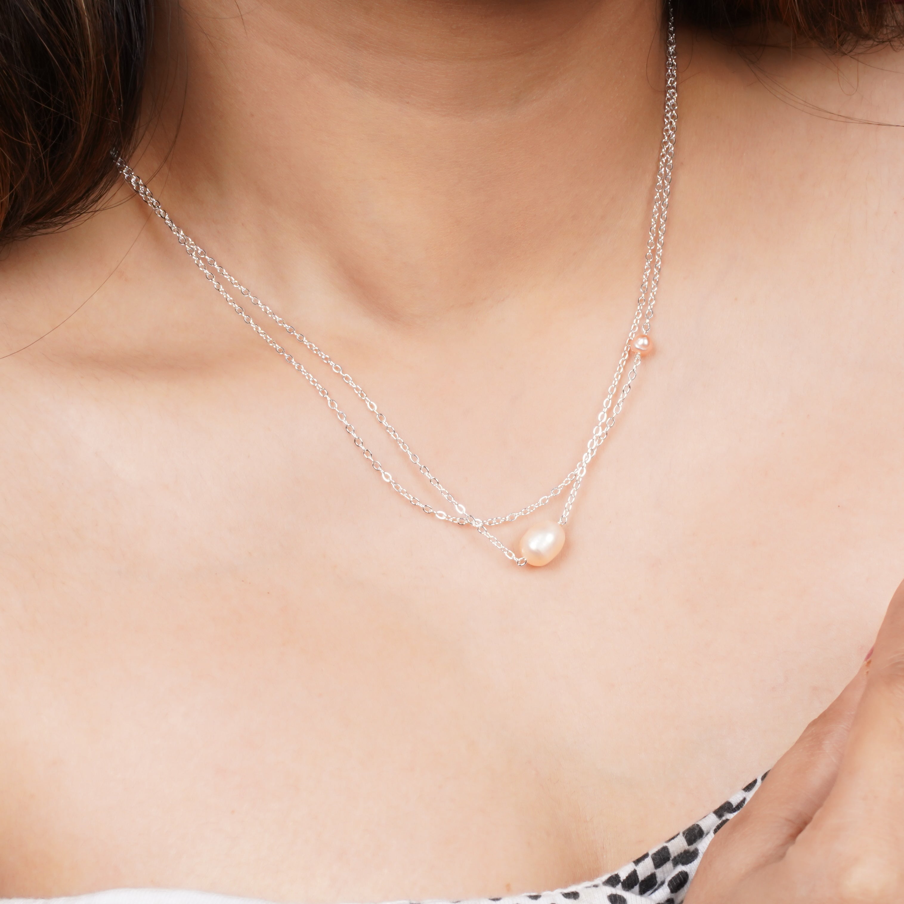 Double Pearl Grace Necklace