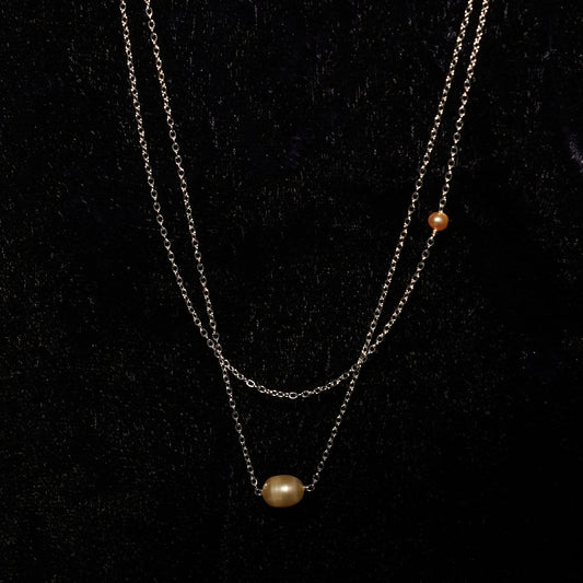 Double Pearl Grace Necklace
