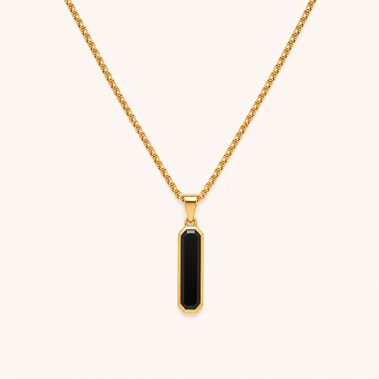 Square Edge Pendant Necklace