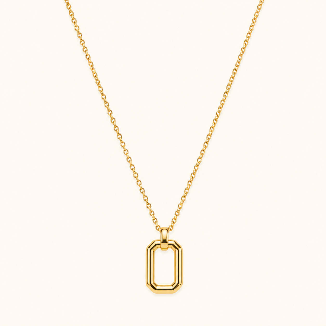 Rectangle Classic Pendant Necklace