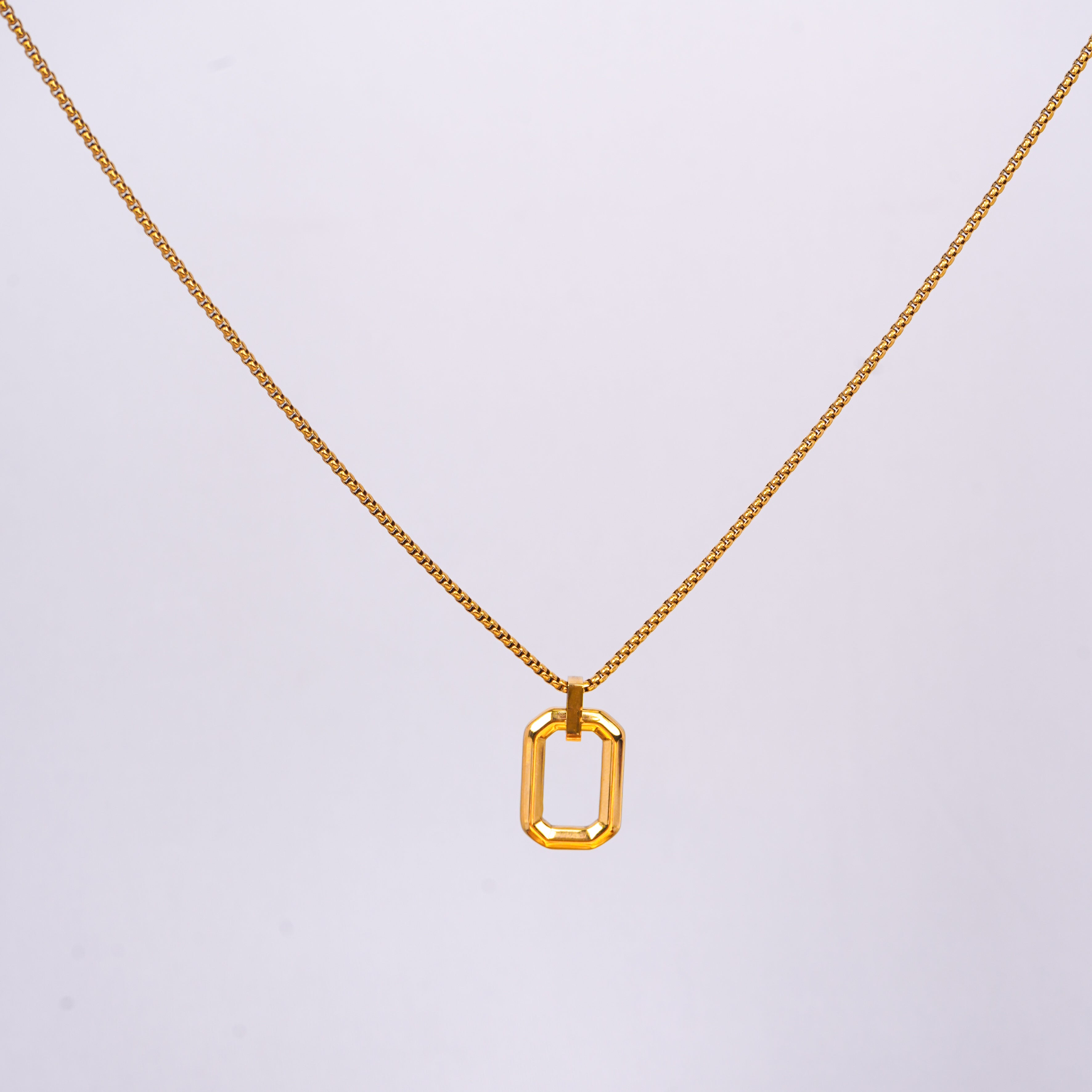 Rectangle Classic Pendant Necklace