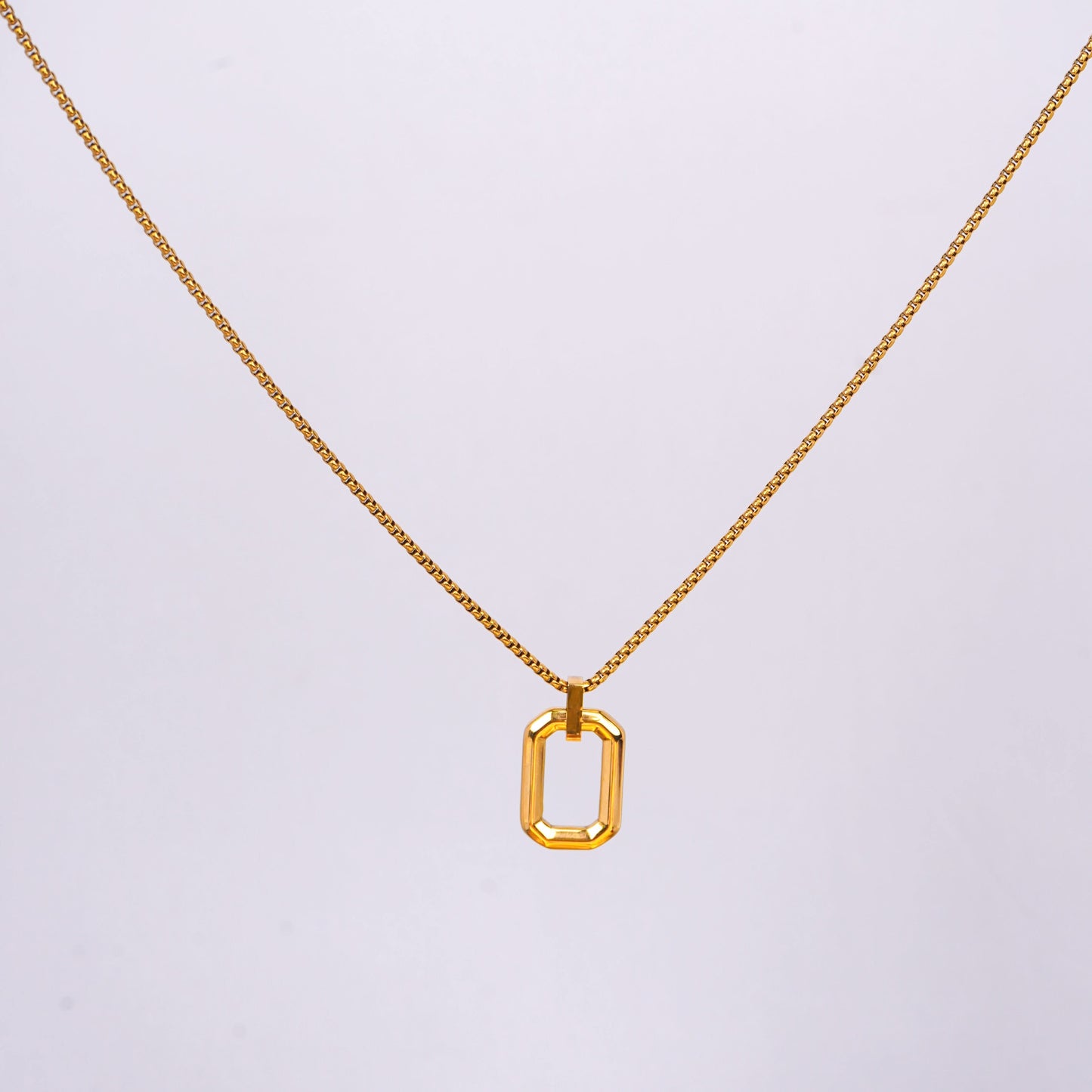 Rectangle Classic Pendant Necklace