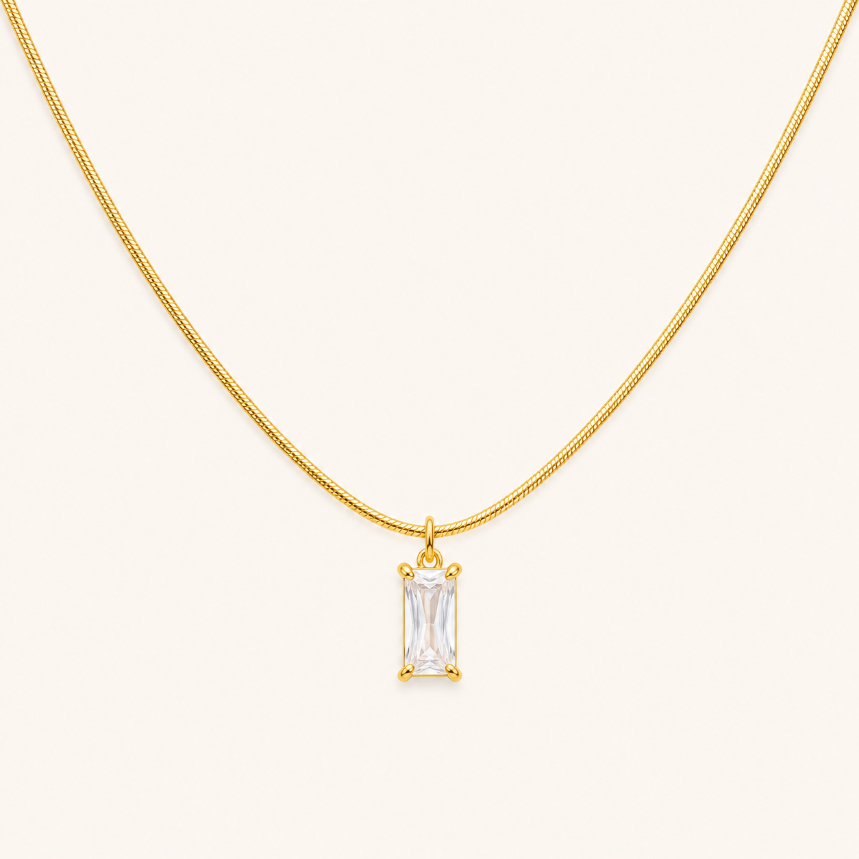 White Spark Minimal Necklace