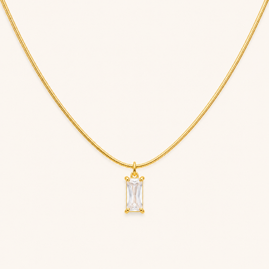 White Spark Minimal Necklace