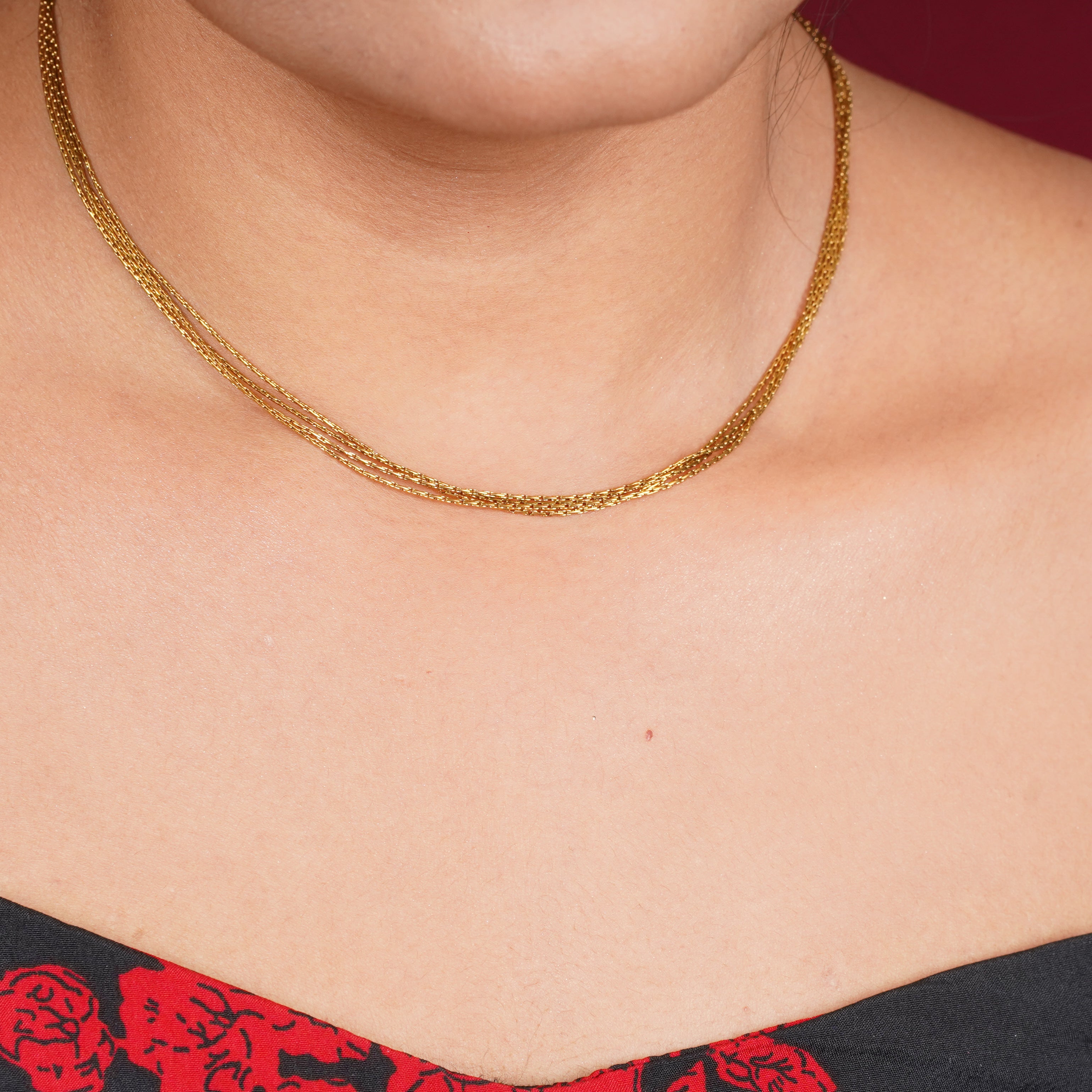 Multi-Layer Geometric Gold Necklace