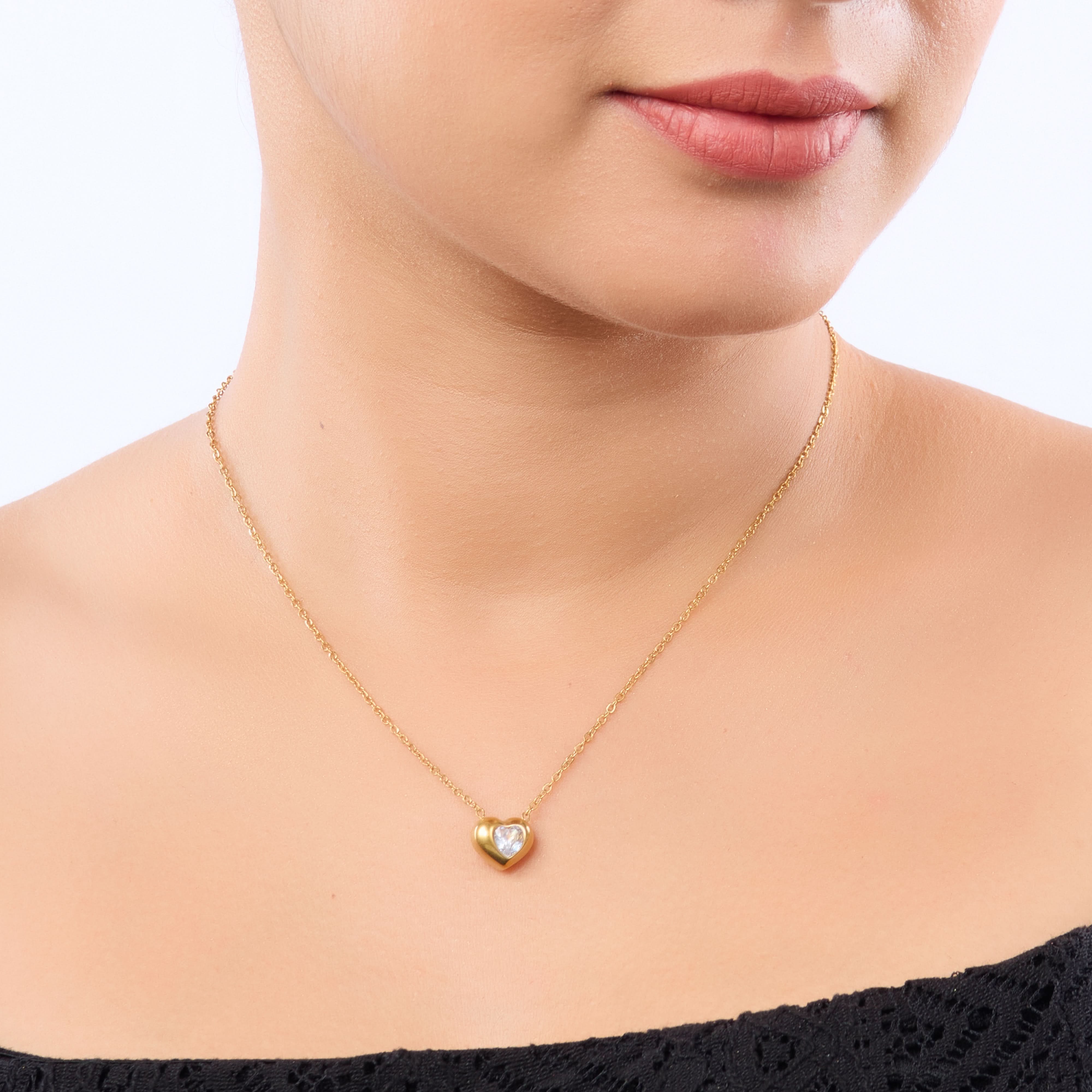 Rose Light Heart Necklace