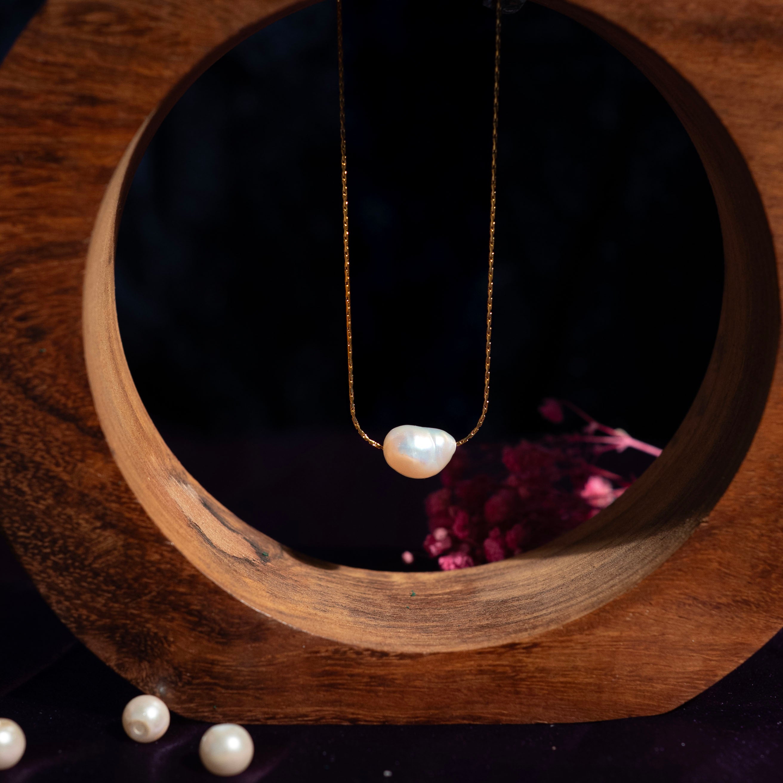 Pearl Cross Cable Chain Necklace
