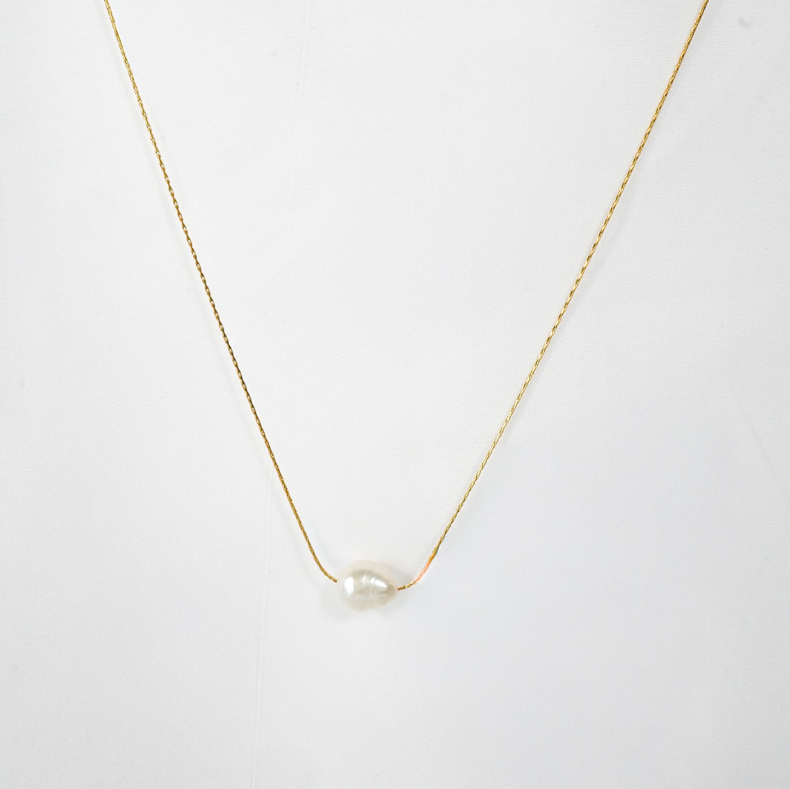 Pearl Cross Cable Chain Necklace