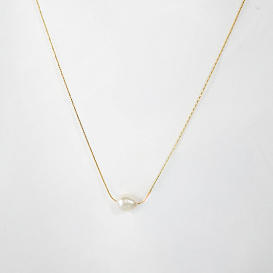Pearl Cross Cable Chain Necklace