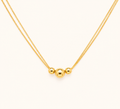 Triple Ball Double-Layer Necklace