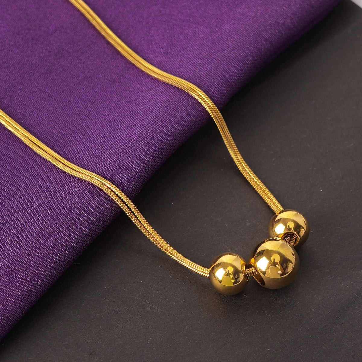 Triple Ball Double-Layer Necklace
