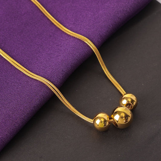 Triple Ball Double-Layer Necklace