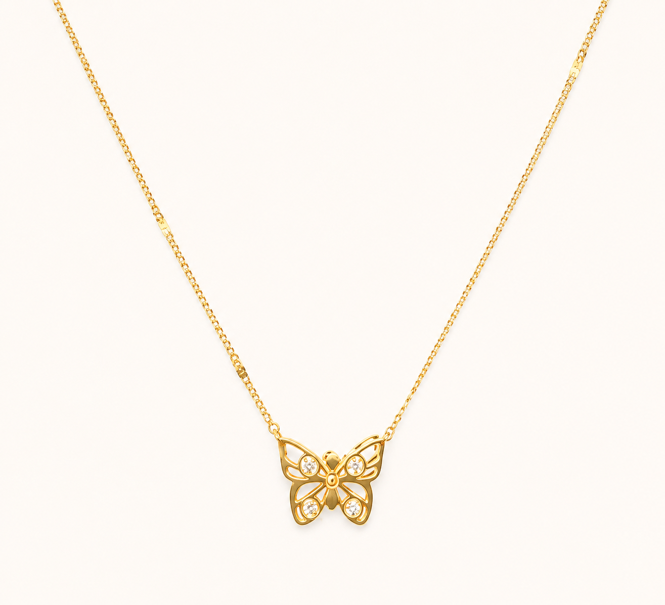 Golden Flutter Butterfly Pendant