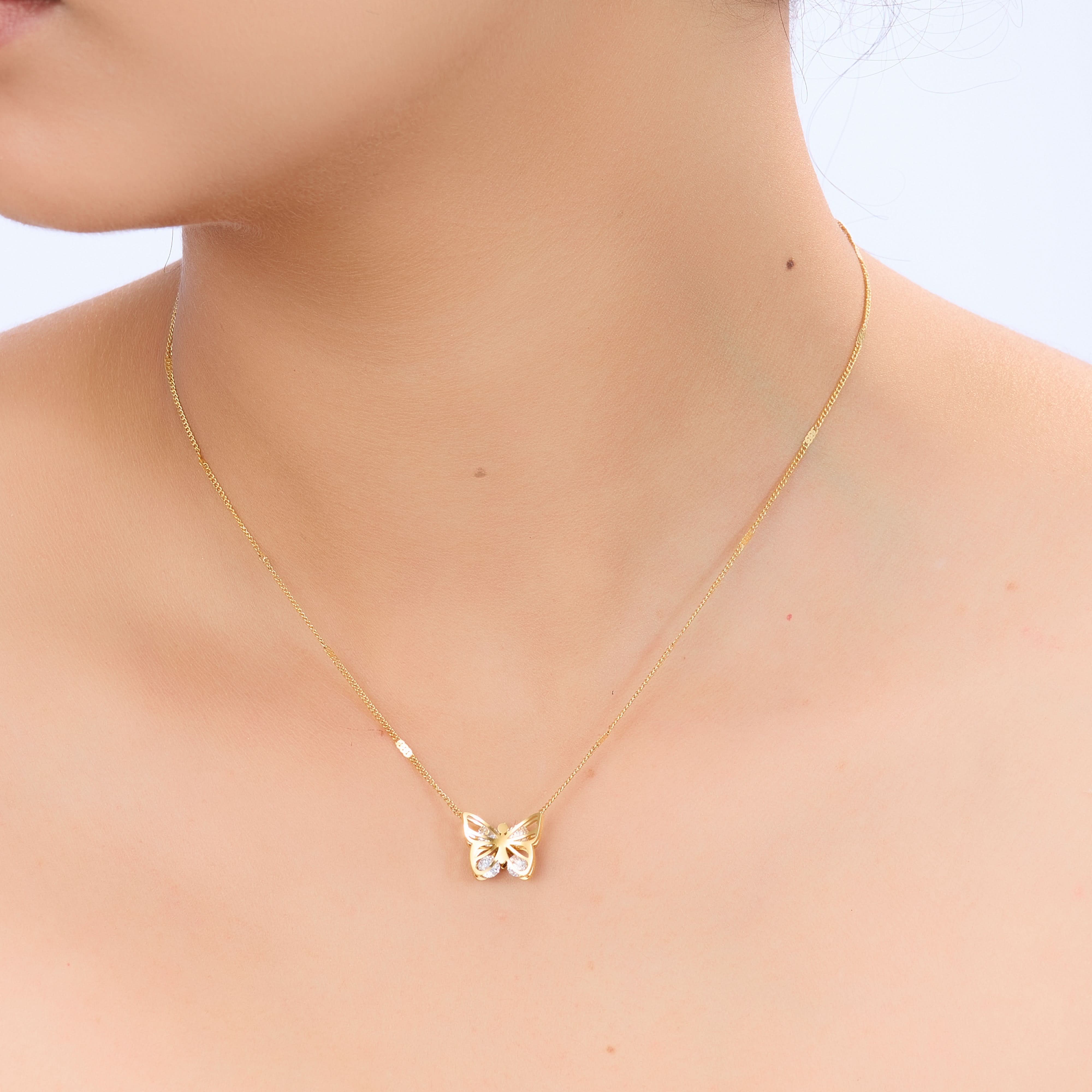 Golden Flutter Butterfly Pendant