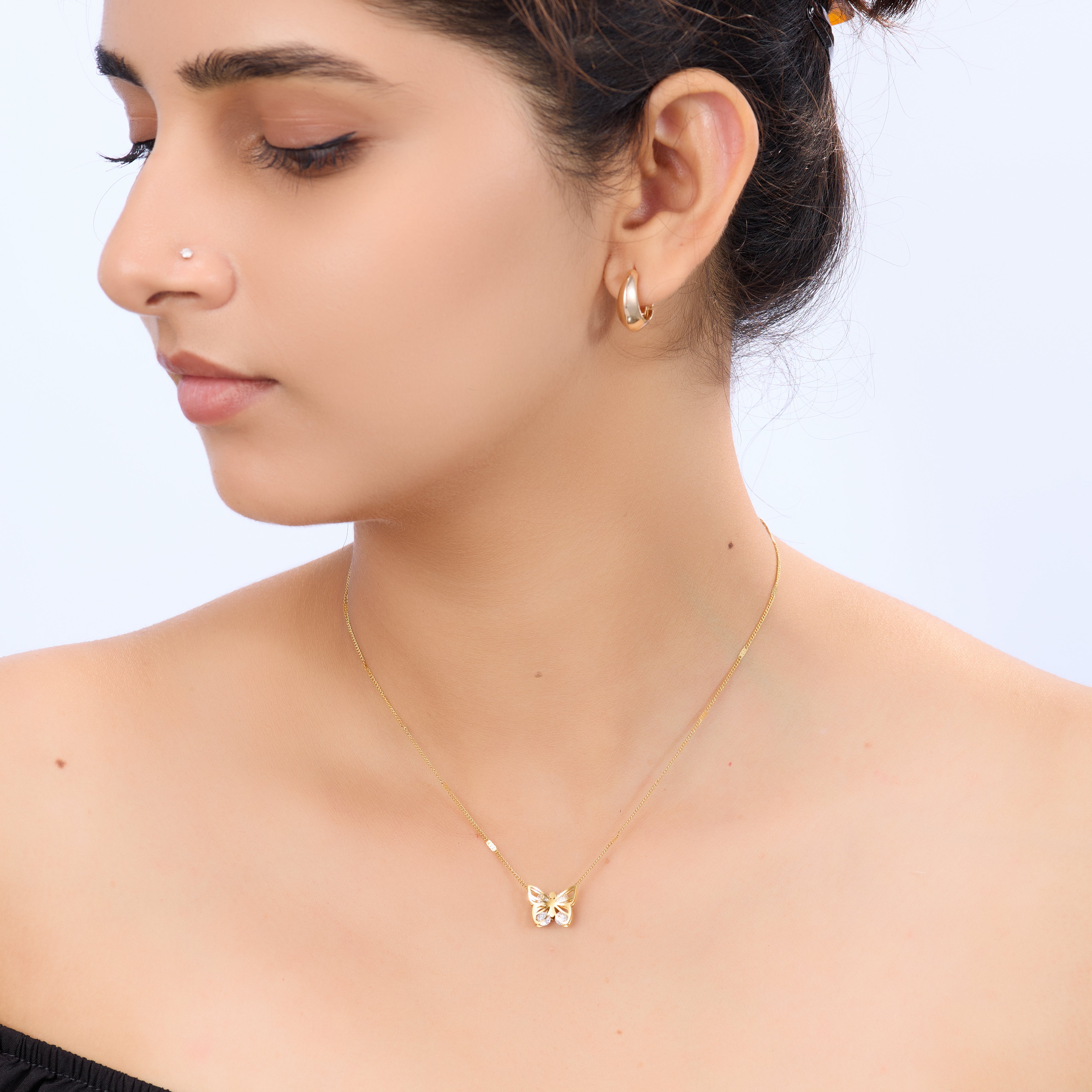 Golden Flutter Butterfly Pendant