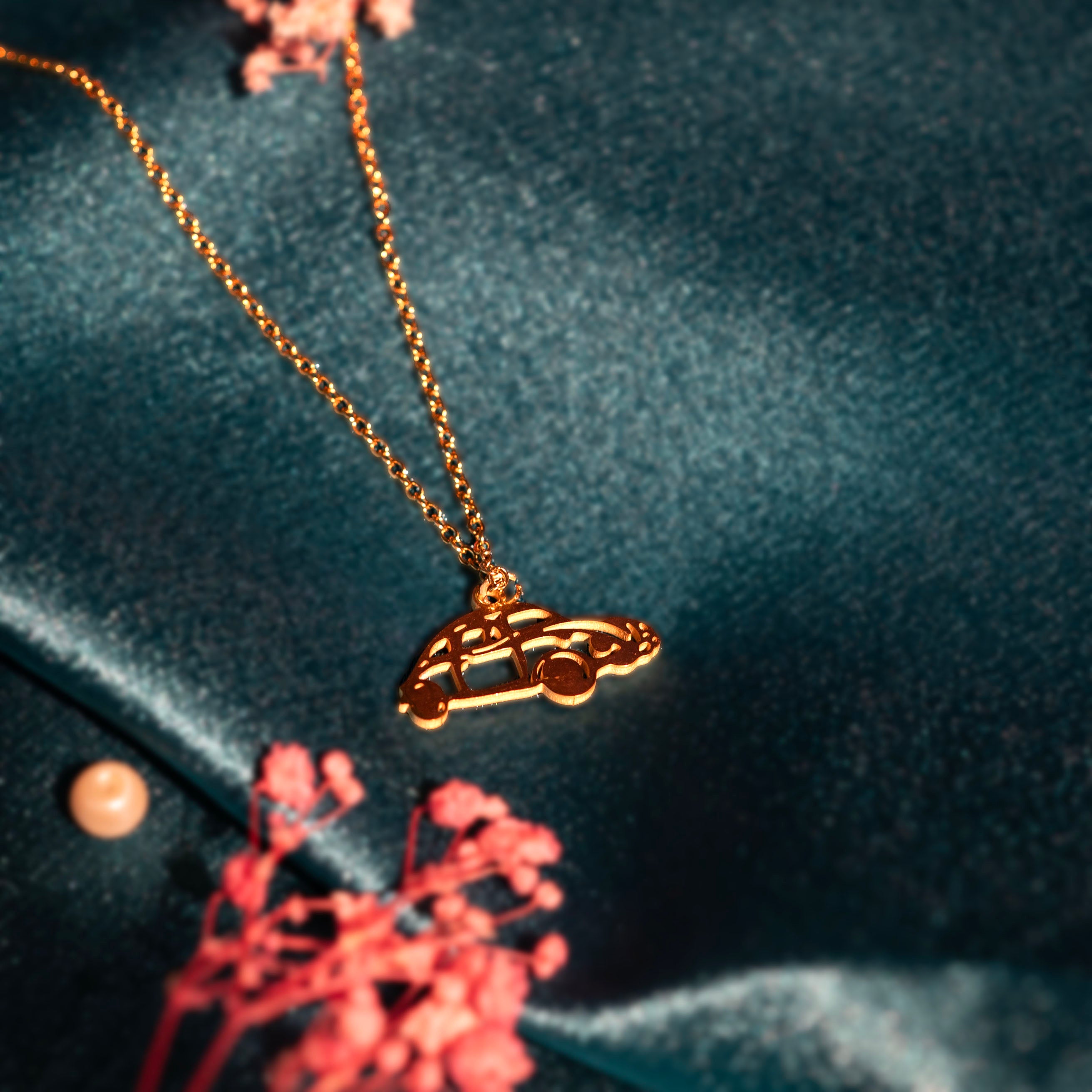 Golden Drive Car Necklace