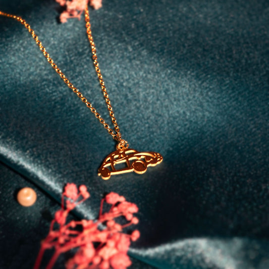 Golden Drive Car Necklace