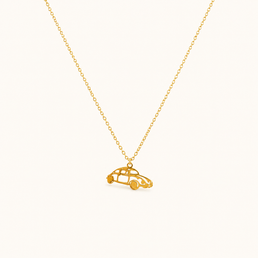 Golden Drive Car Necklace
