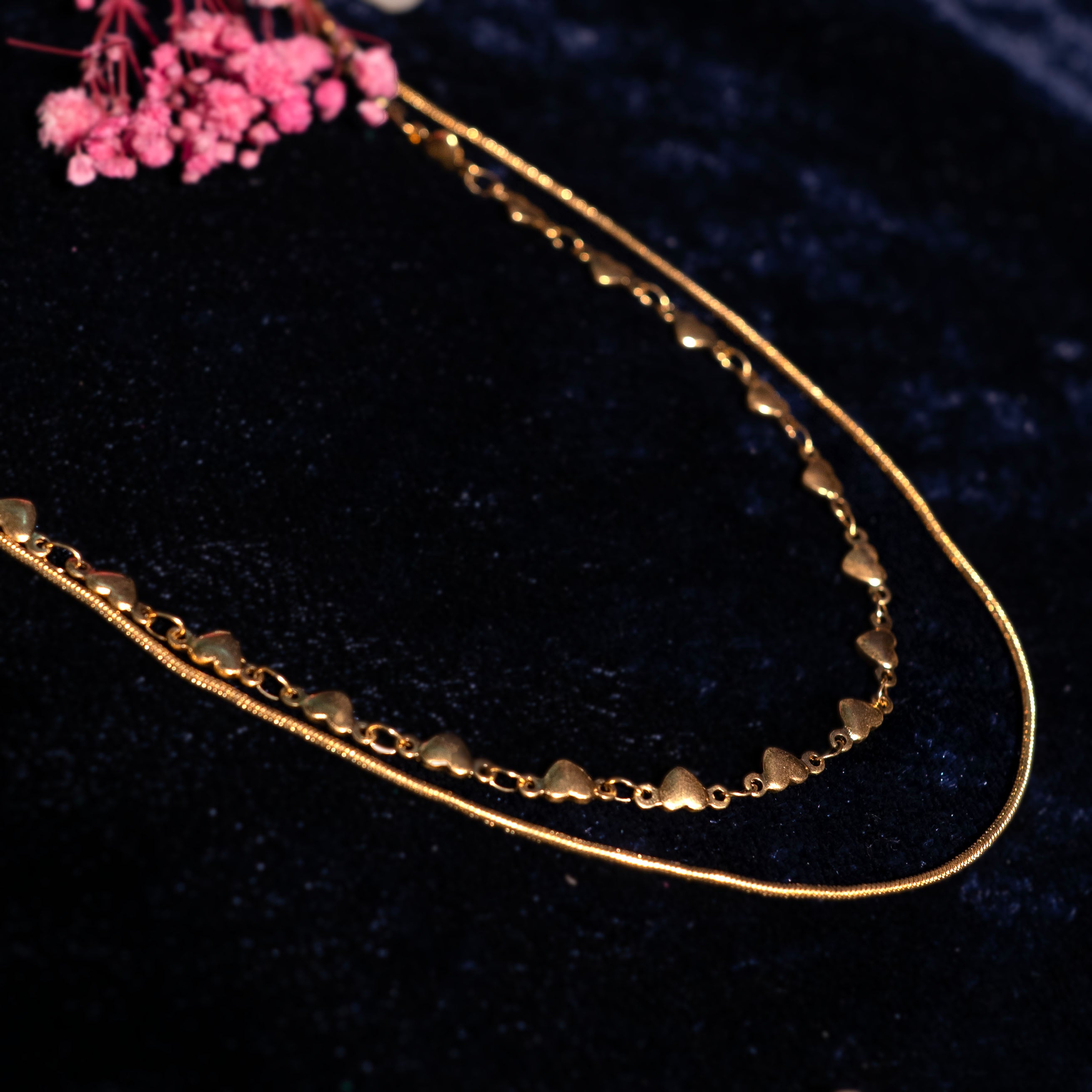 Twin Heart Embrace Necklace