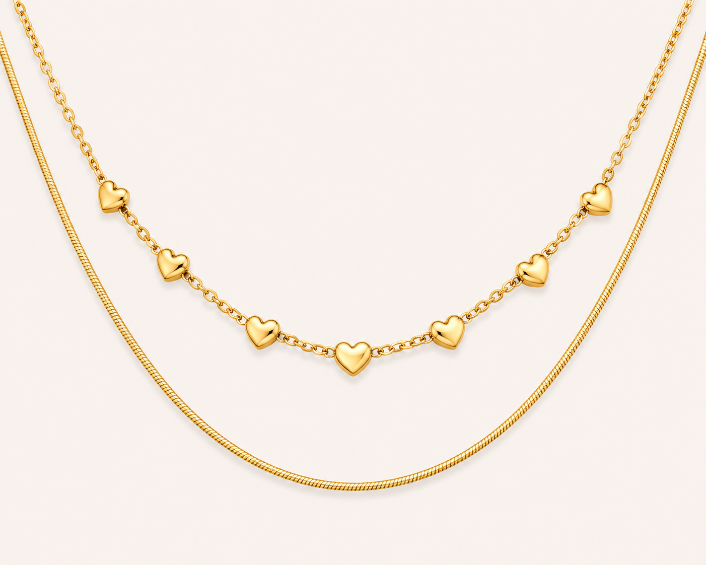 Twin Heart Embrace Necklace