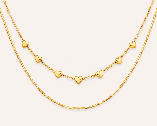 Twin Heart Embrace Necklace