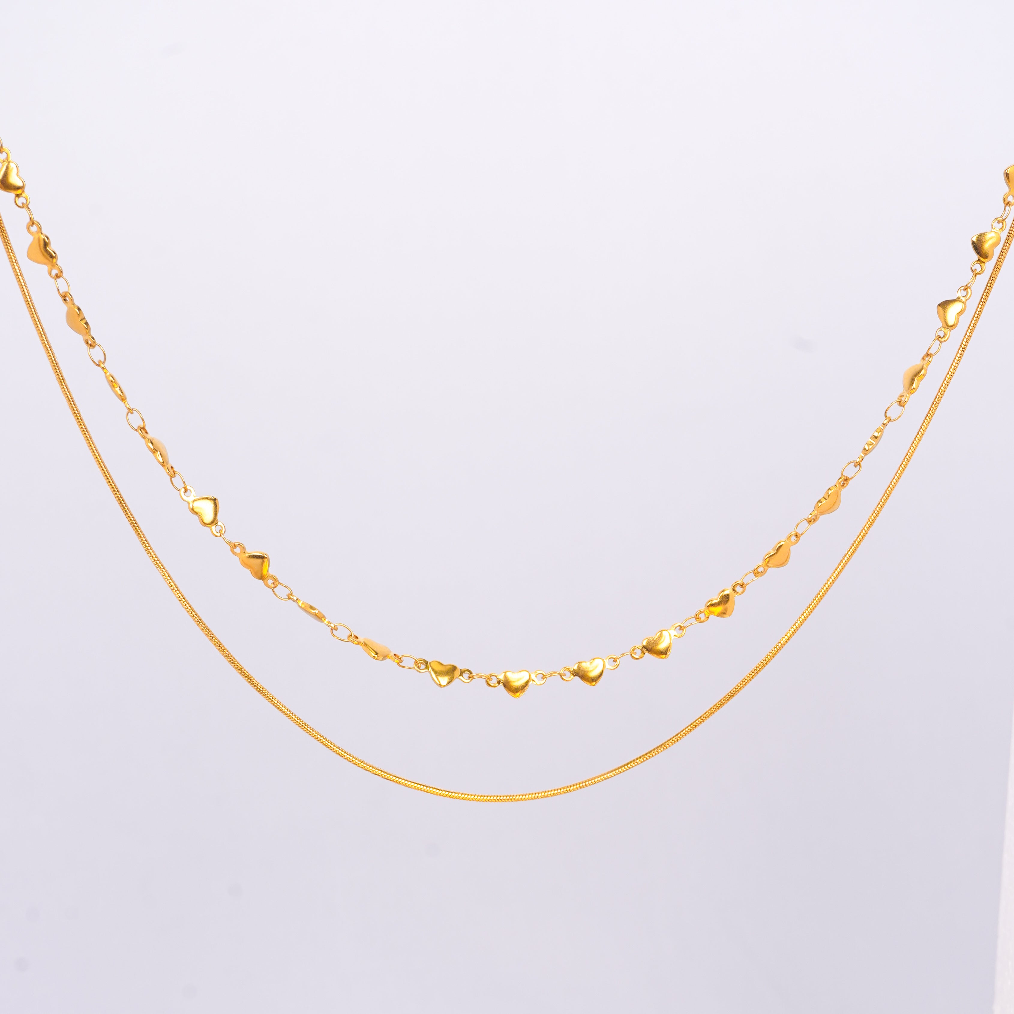 Twin Heart Embrace Necklace