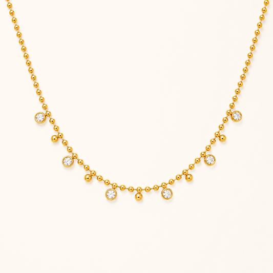 Vintage Halo Star-Round Necklace