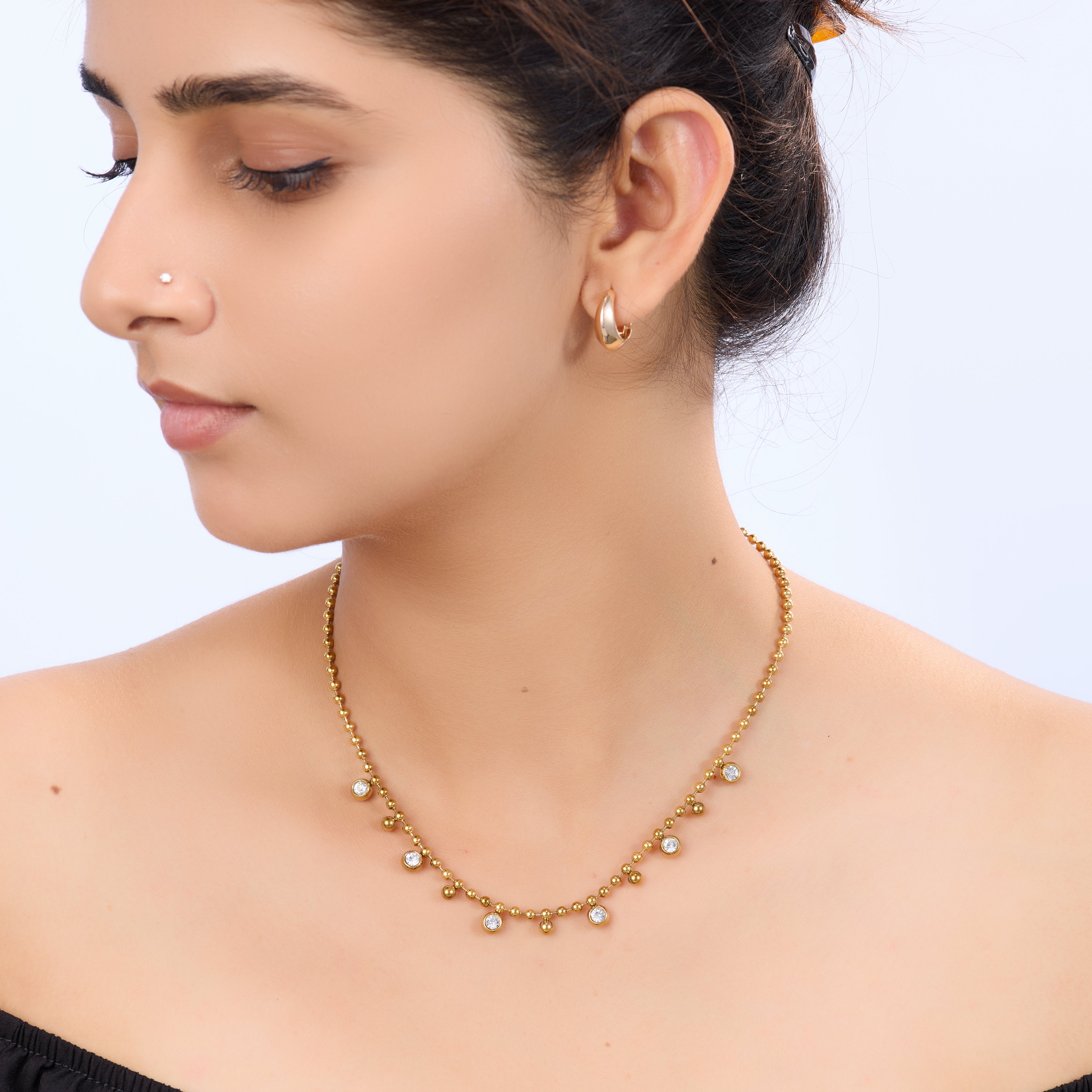 Vintage Halo Star-Round Necklace