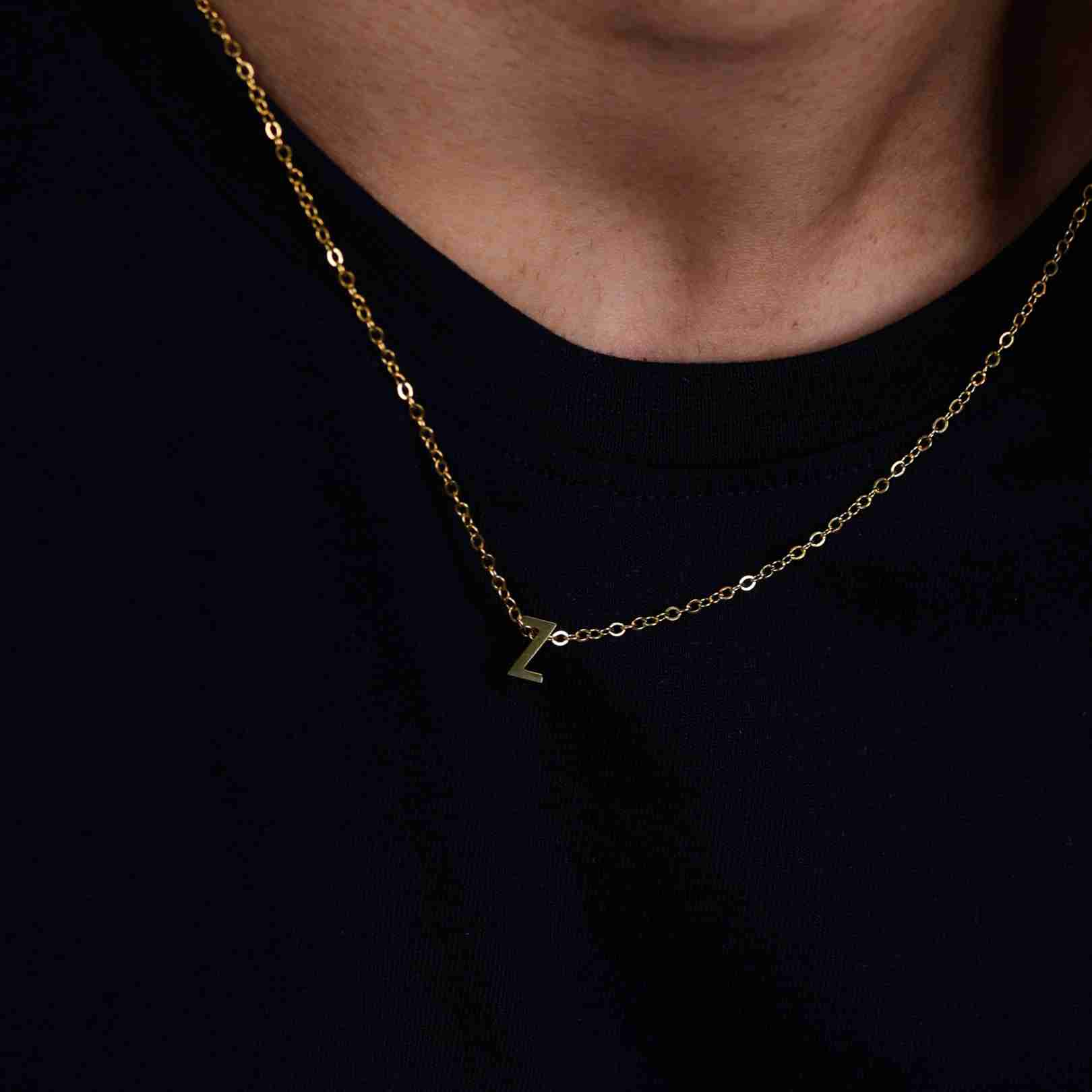 Gold Letter Pendant Necklace