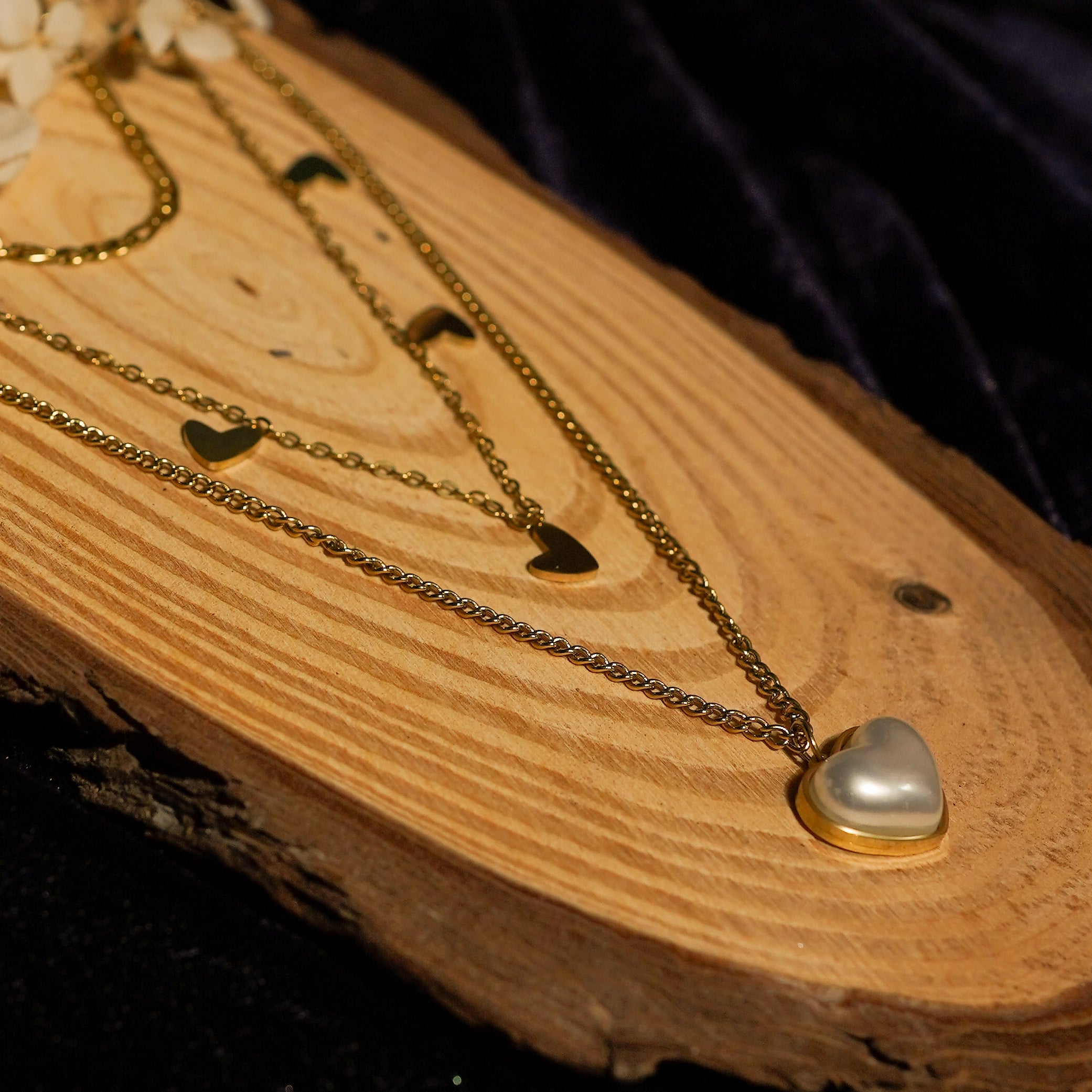 Golden Duo Heart Layered Necklace