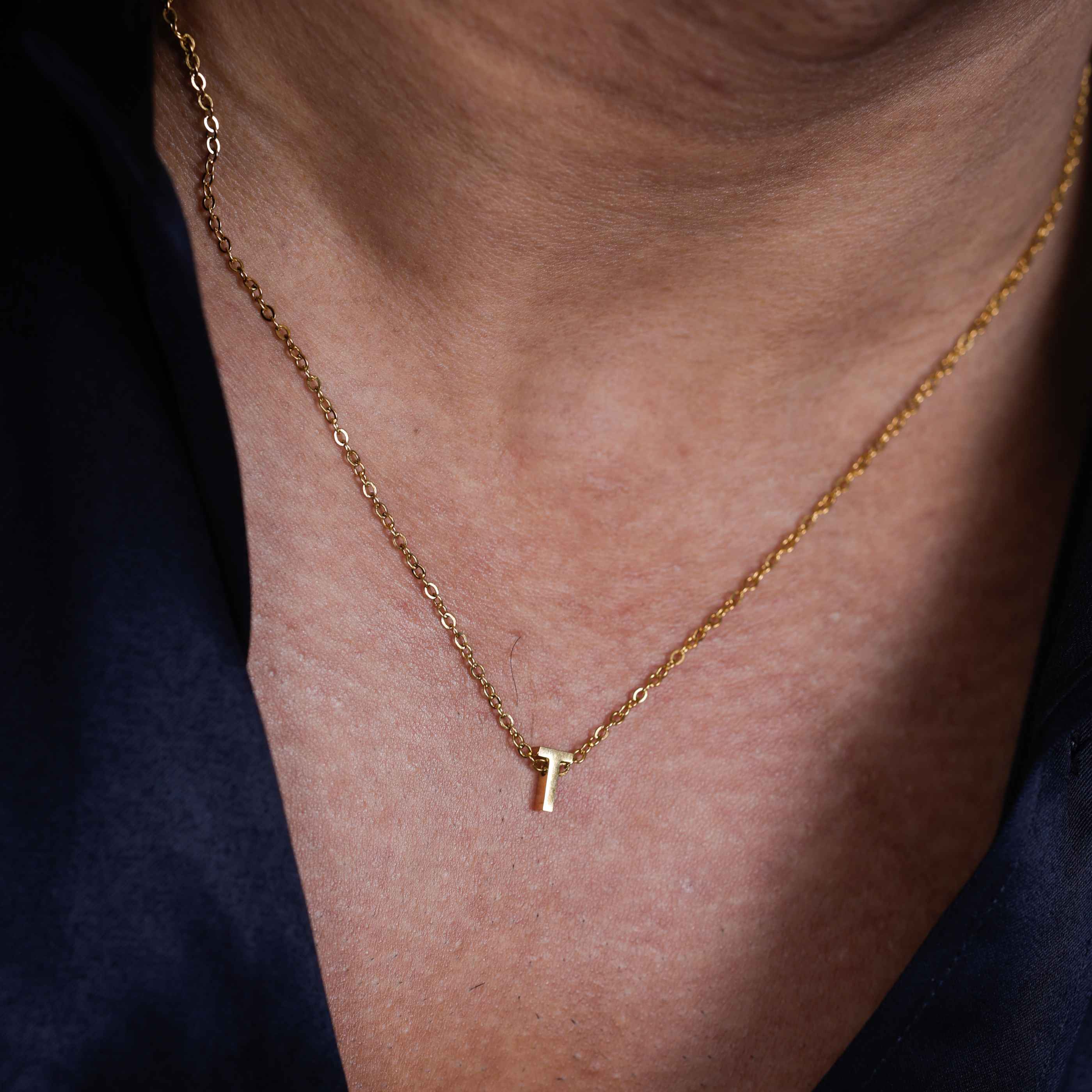Gold Letter Pendant Necklace
