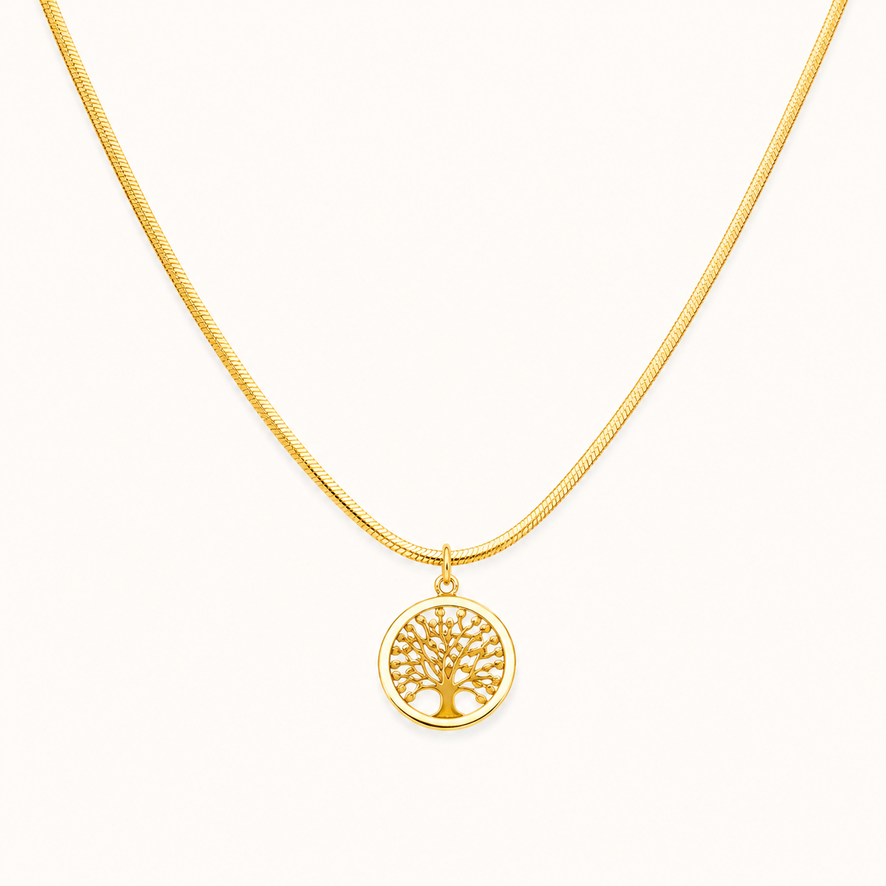 Minimal Heart Square Gold Necklace