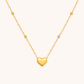 Romantic Heart Gold Finish Necklace