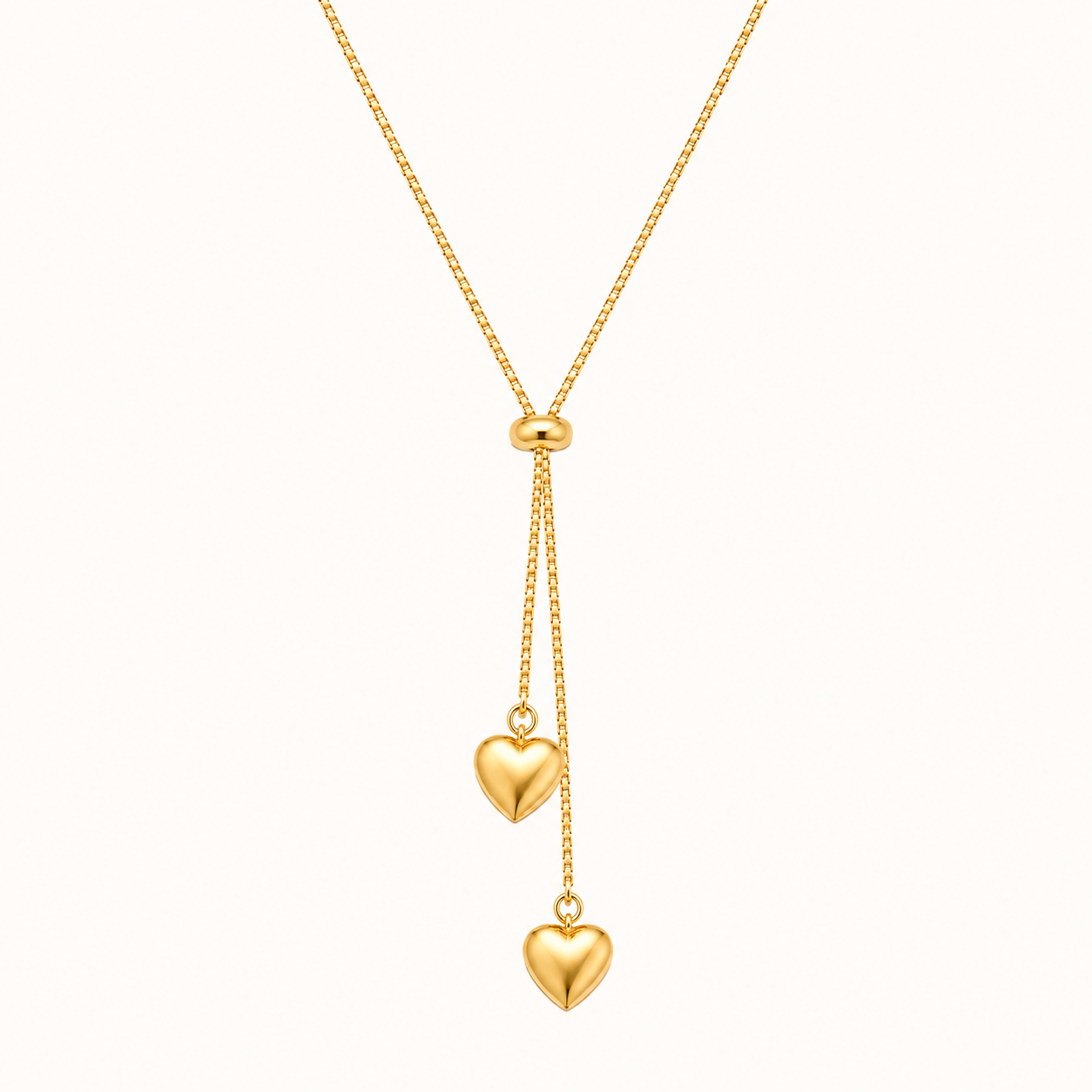 Romantic Heart Gold Finish Necklace