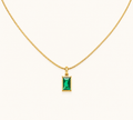 Luxury Rectangle Crystal Gold Necklace