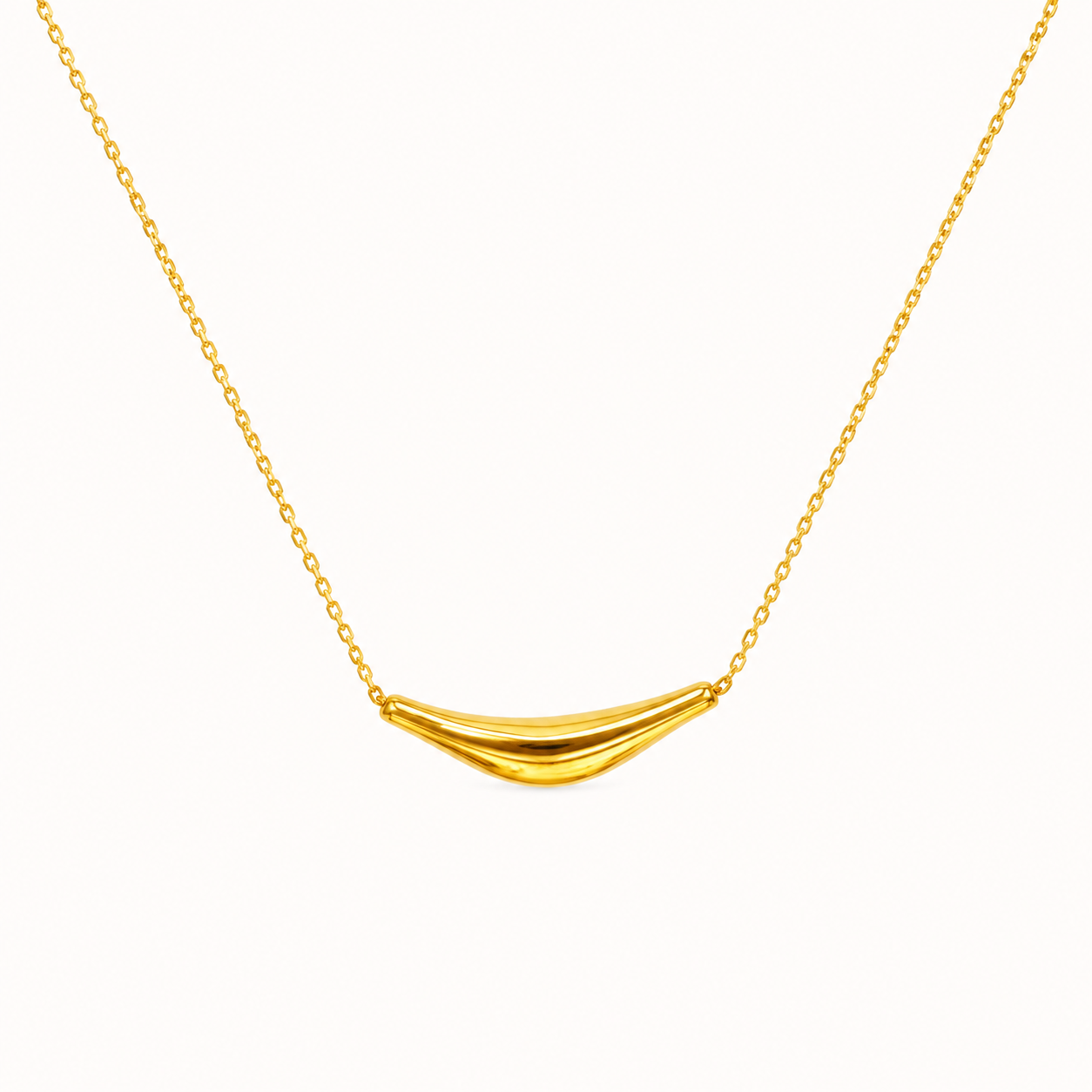 Minimal Curve Gold Necklace