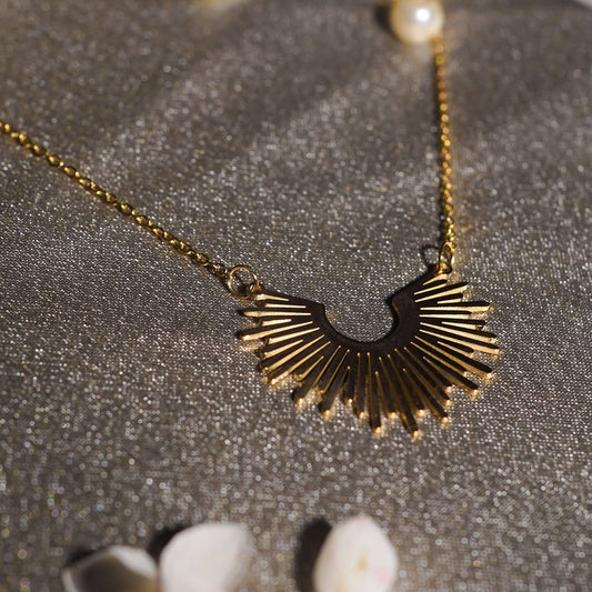 Minimal Geometric Gold Pendant Necklace