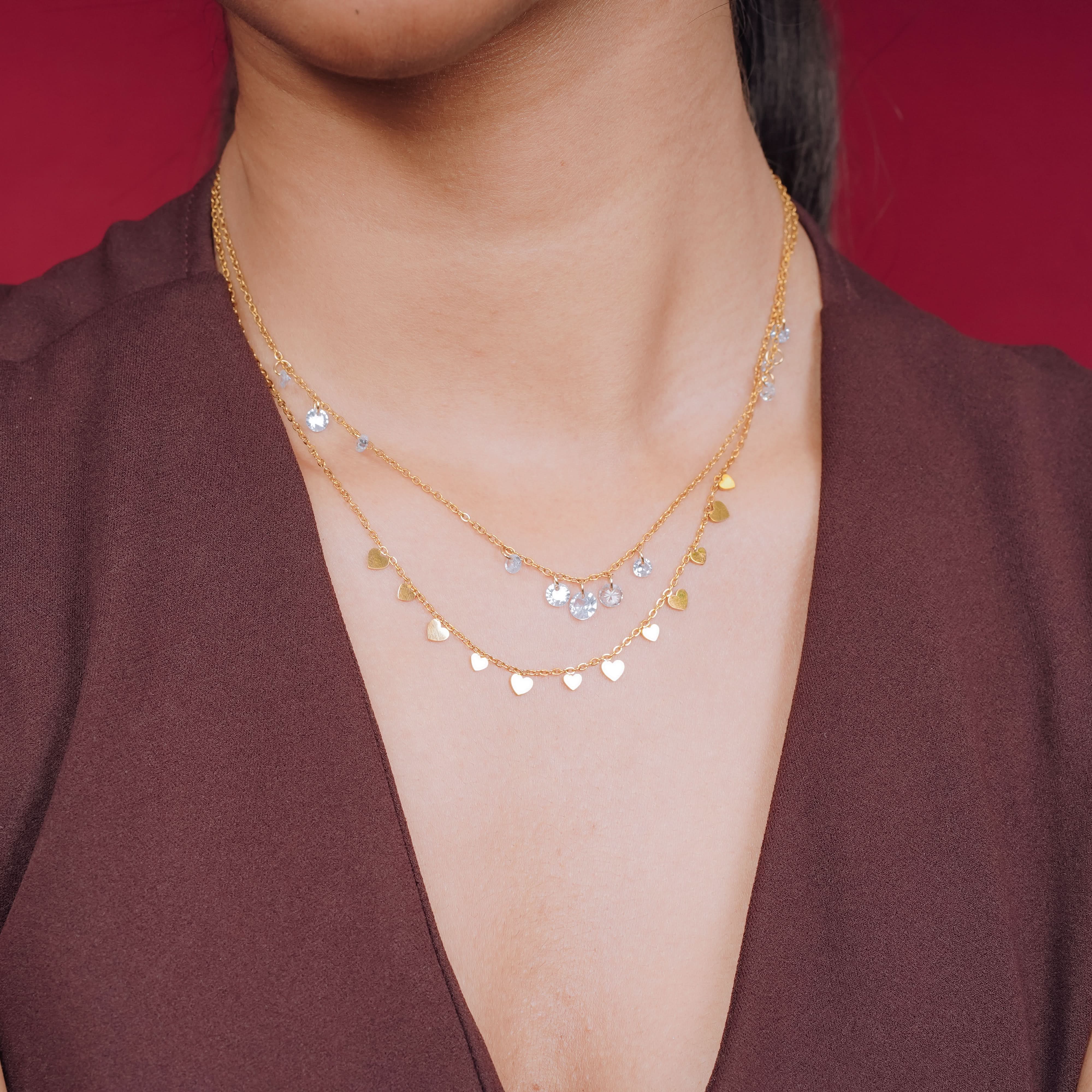 Heart Charm Gold Necklace