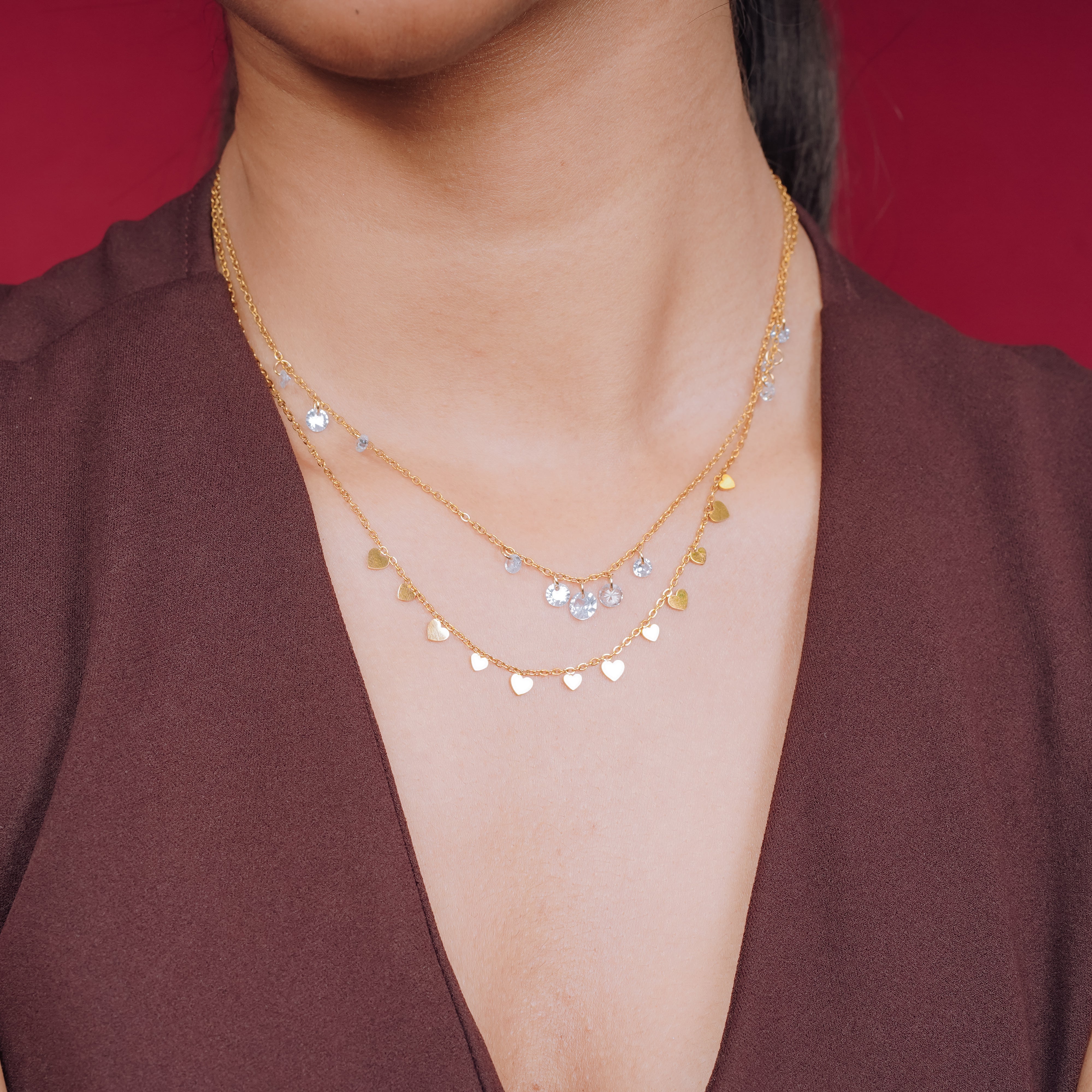 Heart Charm Gold Necklace